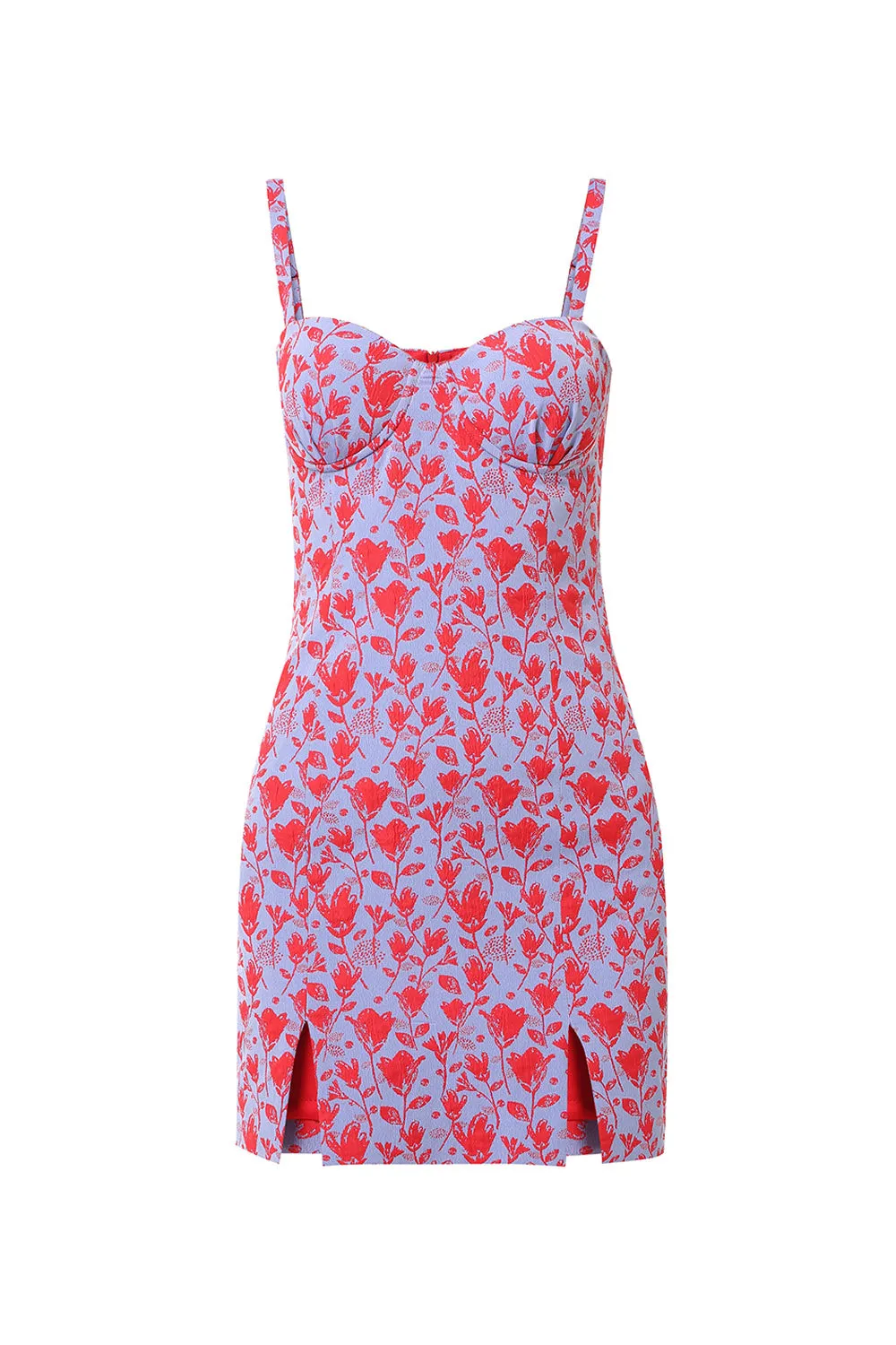 Arely Blue Bustier Mini Dress With Slits