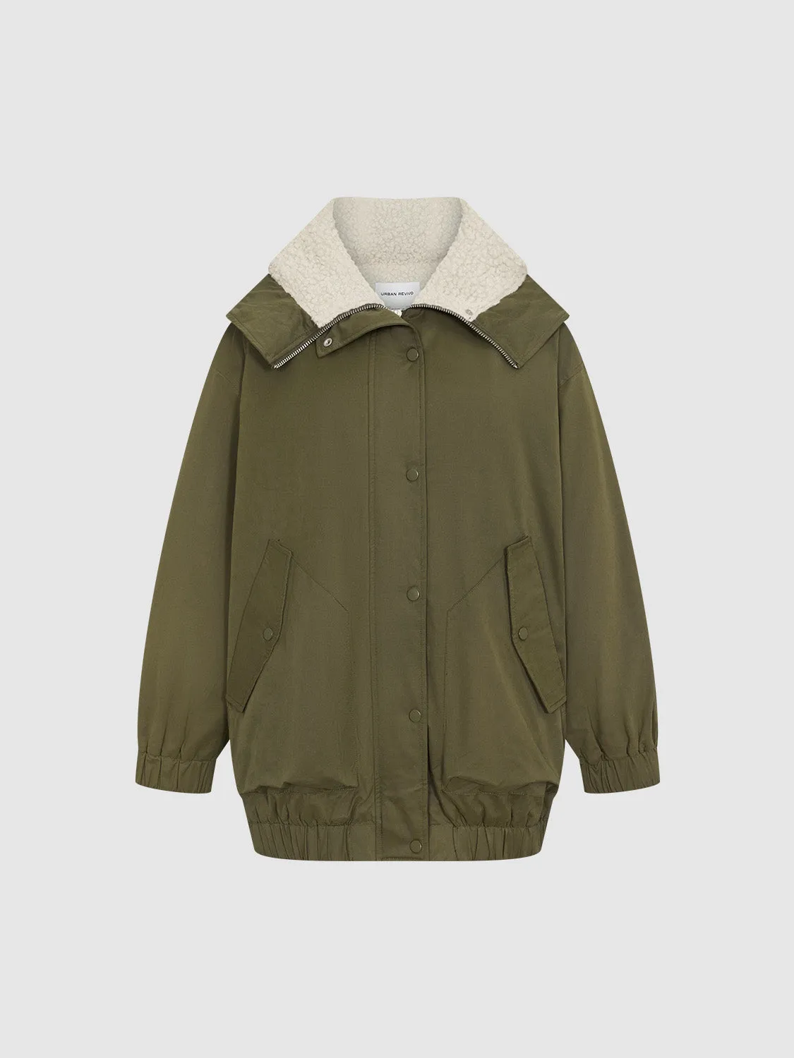 Padded Press Button Shearling Coats