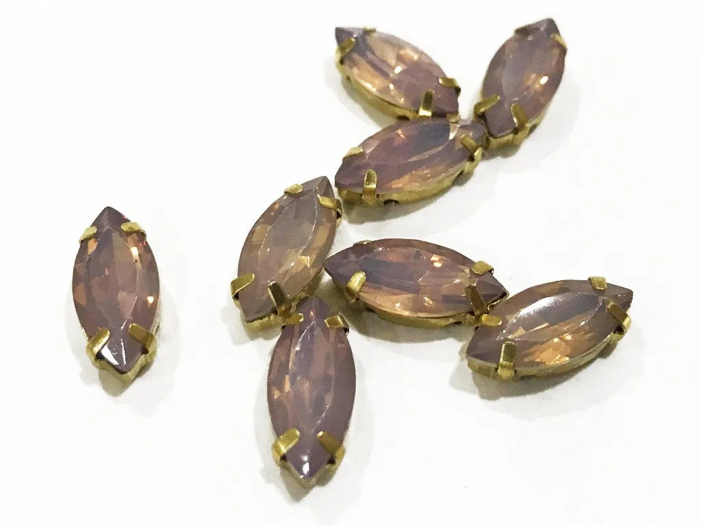 Purple Opal Eye Resin Stones with Catcher (15x7 mm) (Wholesale)